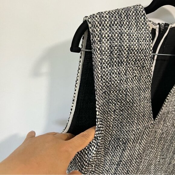 Anne Klein, Women's Wool Blend Tweed Mini Dress - Black/Gray. Size: 8. NWT - Picture 10 of 14